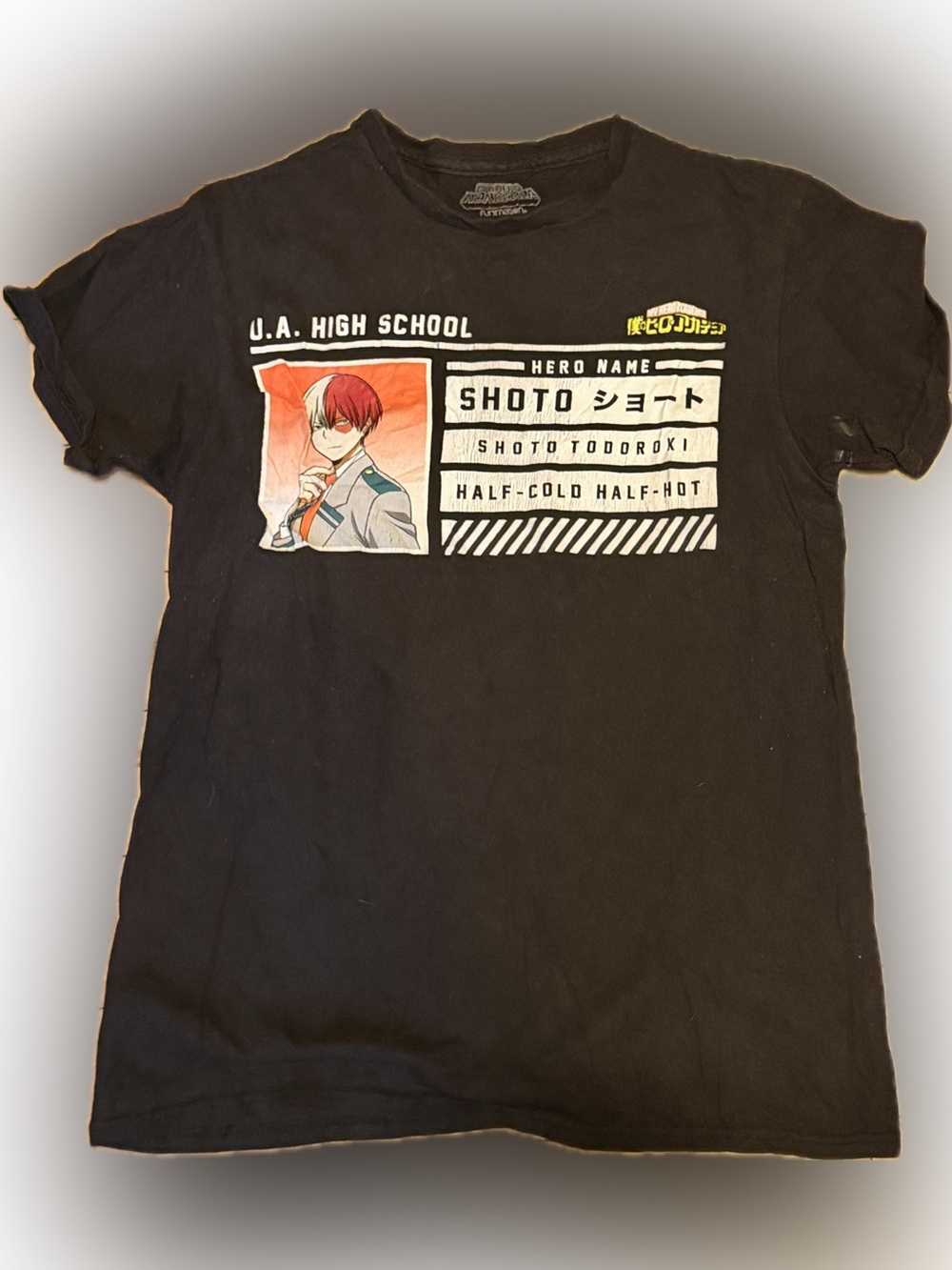 My Hero Academia Kids' Shoto Todoroki Black Graphic Tee Size Small